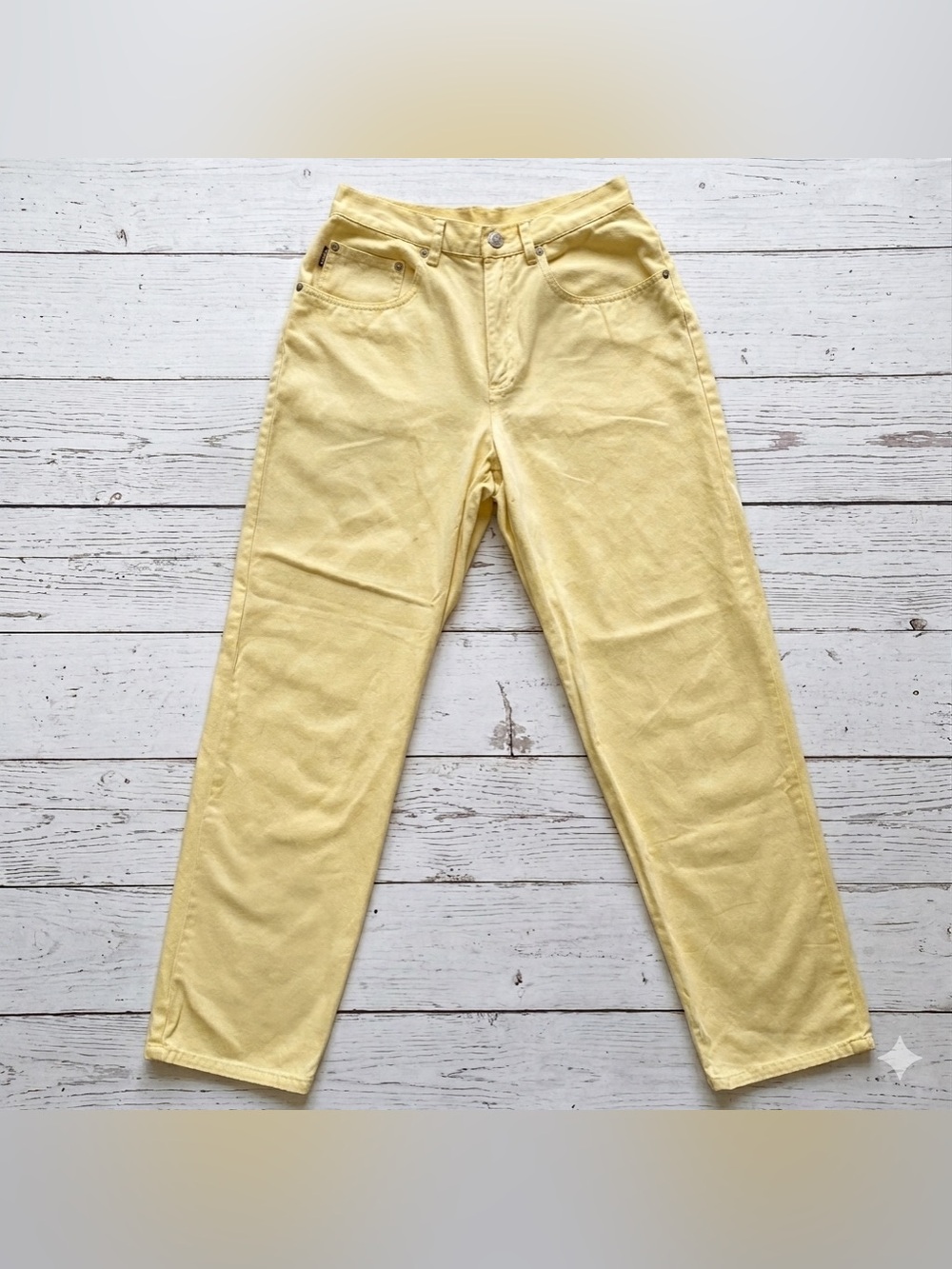 Lauren Ralph Lauren Yellow Straight Leg Jeans 100% Cotton Sz 6